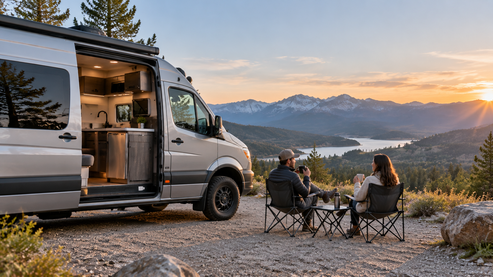 class B camper van parked