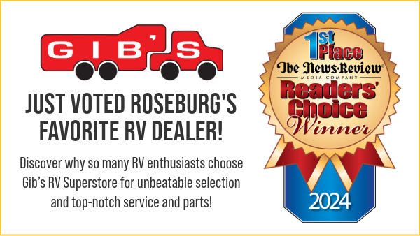 Gib’s RV Superstore Wins 1st Place in the News-Review Readers' Choice Awards