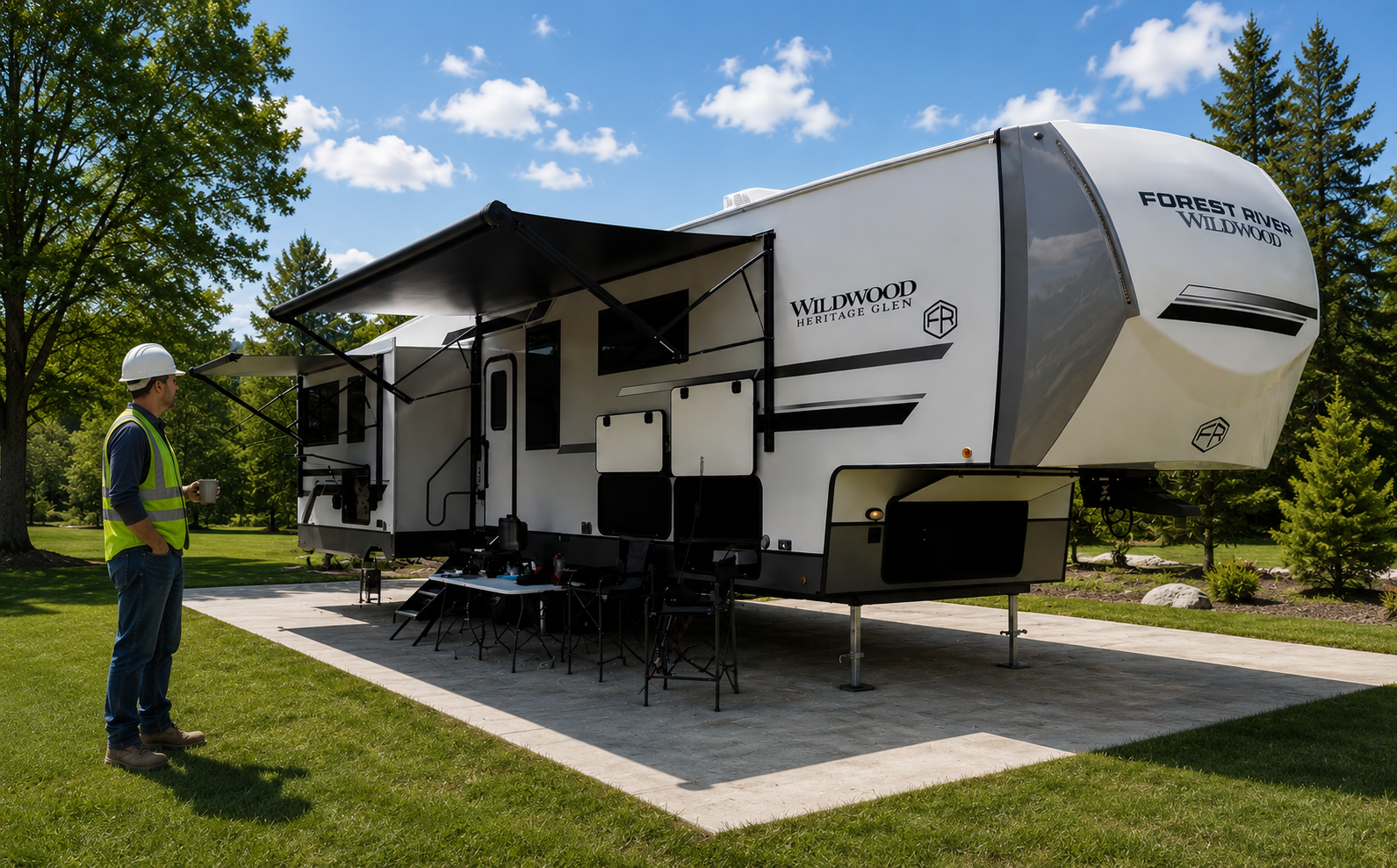 Map of nearby RV parks near Louisiana data center project sites