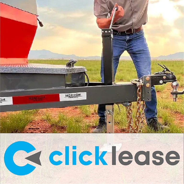 Trailer with Clicklease logo overlay