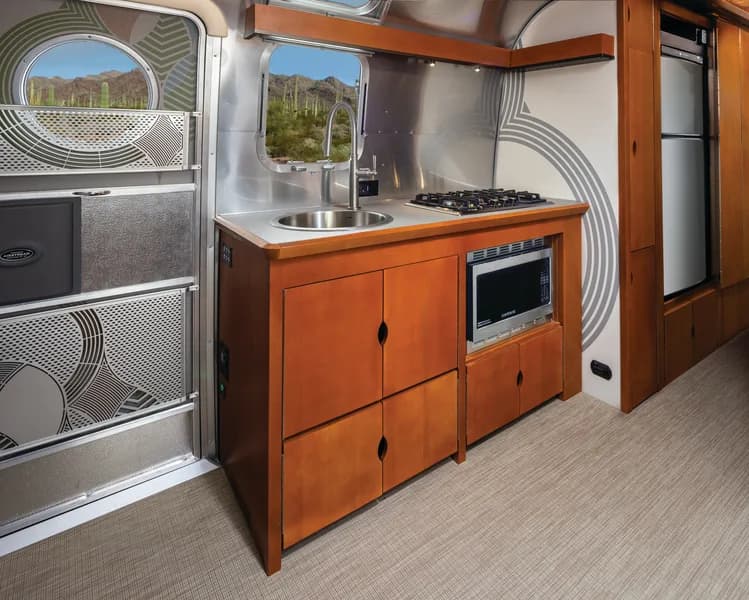 2025 Airstream Frank Lloyd Wright Usonian Limited Edition 28RB interior — galley