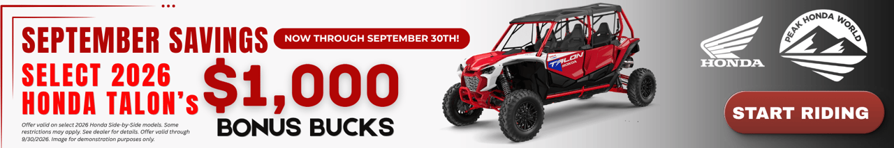 Honda Talon Bonus Bucks