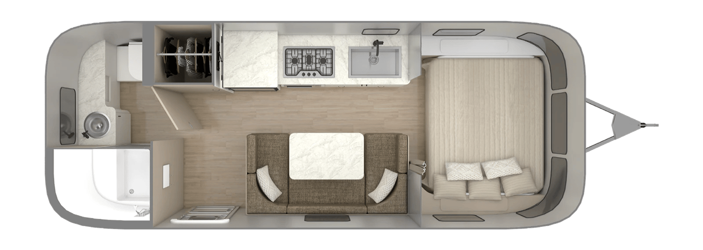 Airstream Caravel 22FB floorplan