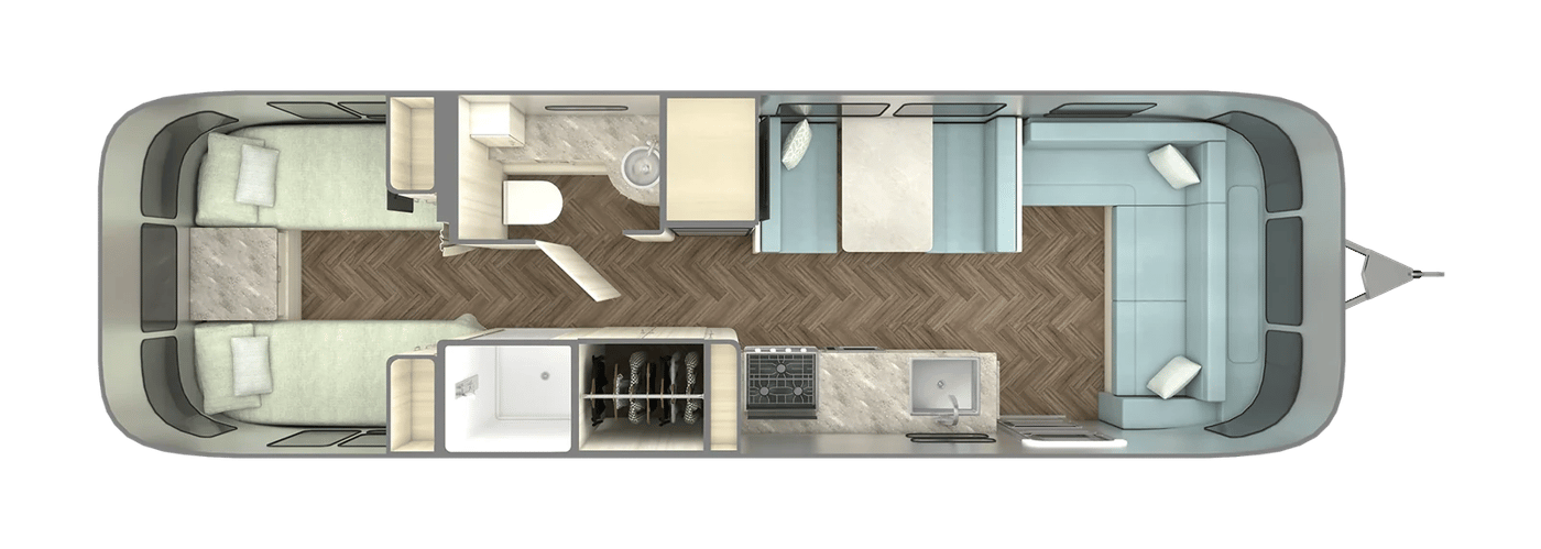 Airstream International 30RB Twin floorplan