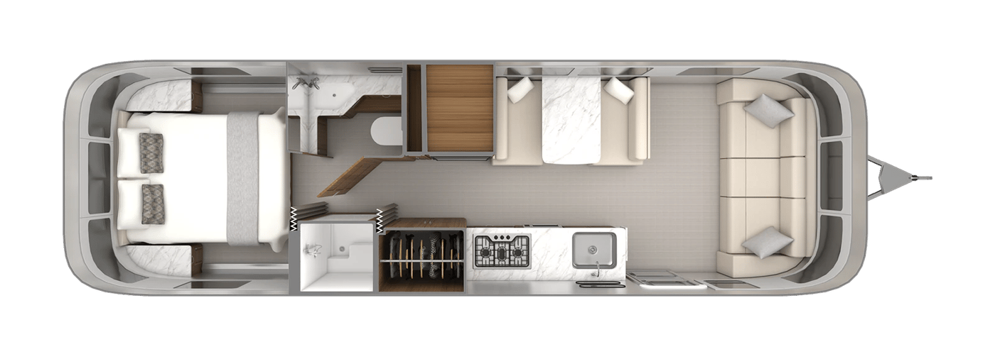 Airstream Classic 30RB-Queen floorplan