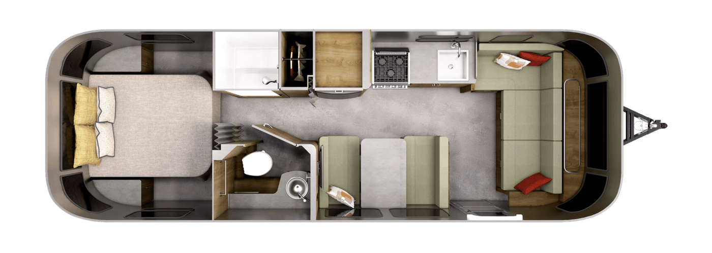 Airstream Flying Cloud 28RB Queen floorplan