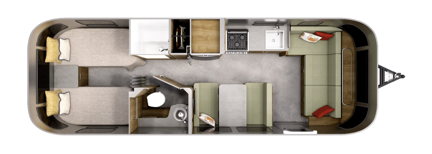 Airstream Flying Cloud 28RB Twin floorplan