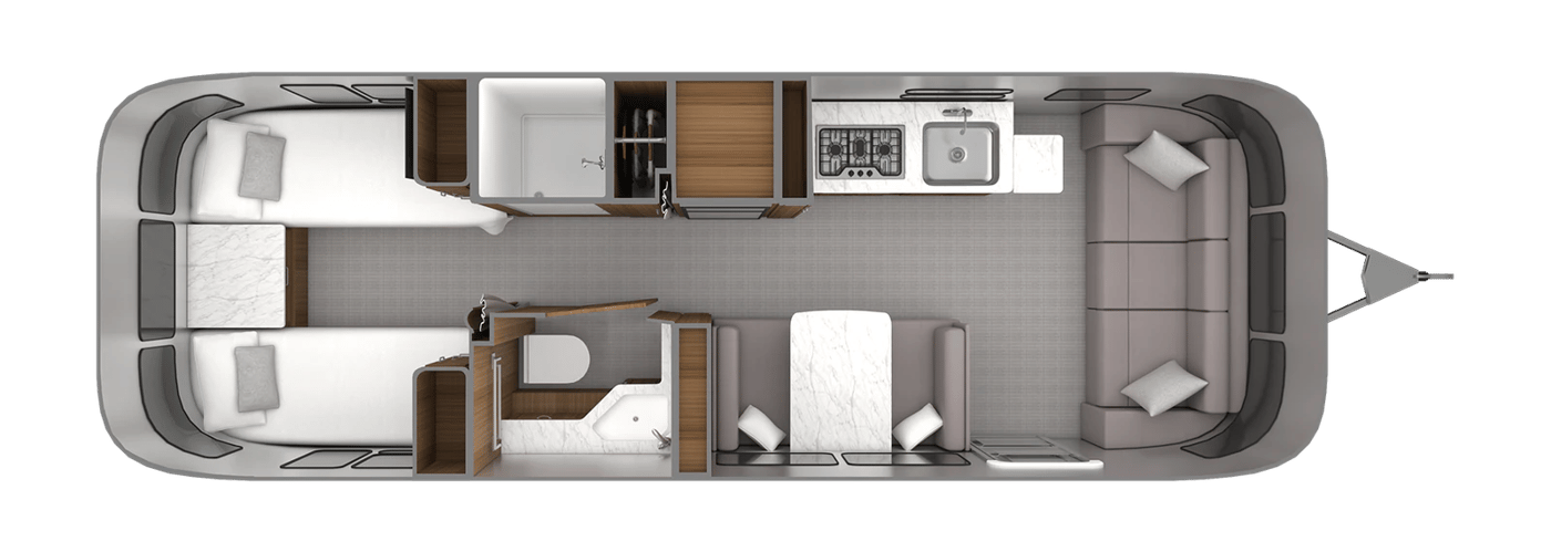 Airstream Classic 28RB-Twin floorplan