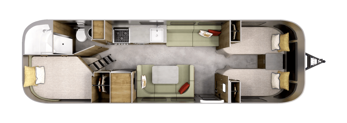 Airstream Flying Cloud 30FB Bunk Twin floorplan