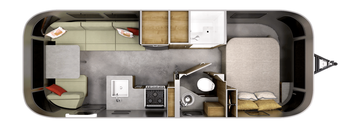 Airstream Flying Cloud 25FB Queen floorplan