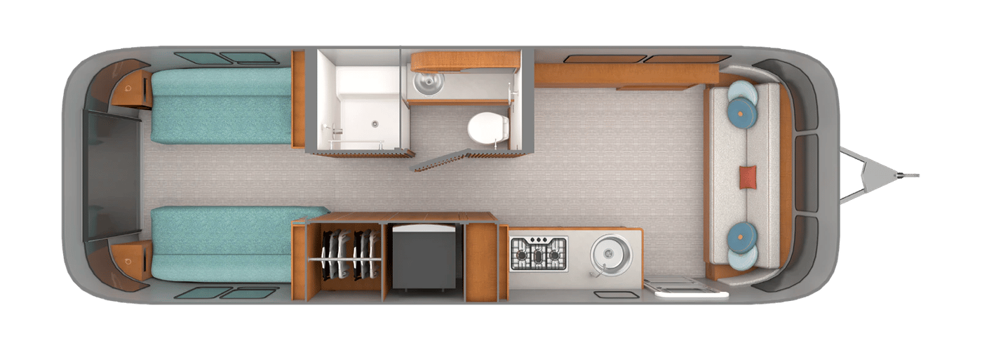 Airstream Frank Lloyd Wright 28RB floorplan