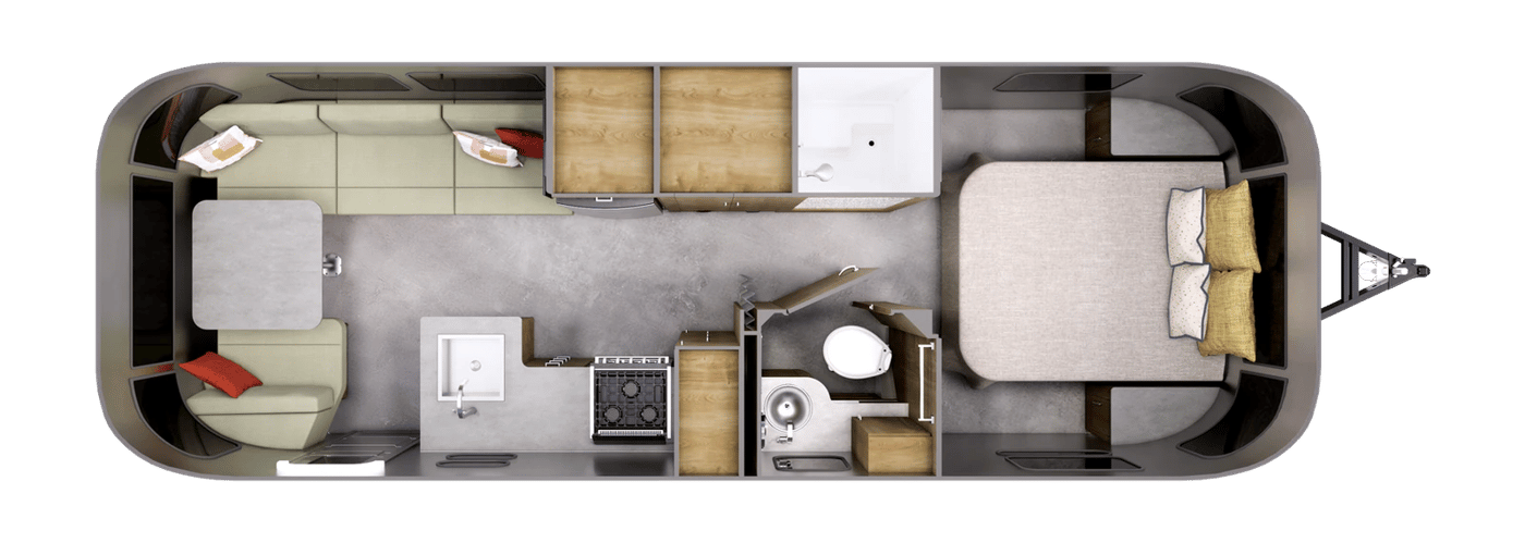 Airstream Flying Cloud 27FB Queen floorplan
