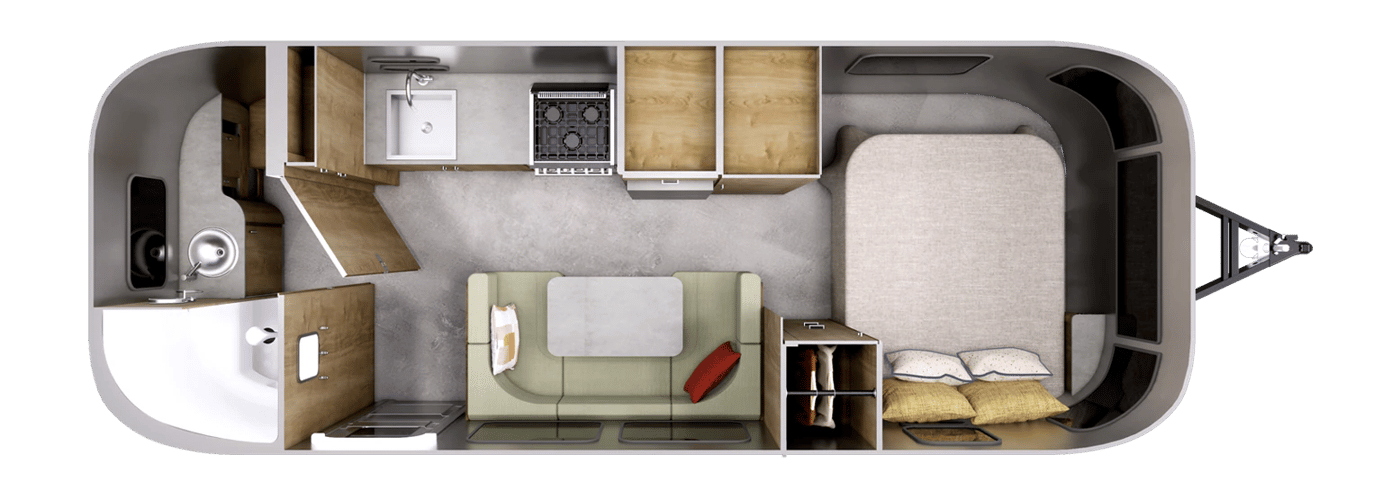 Airstream Flying Cloud 23FB Queen floorplan