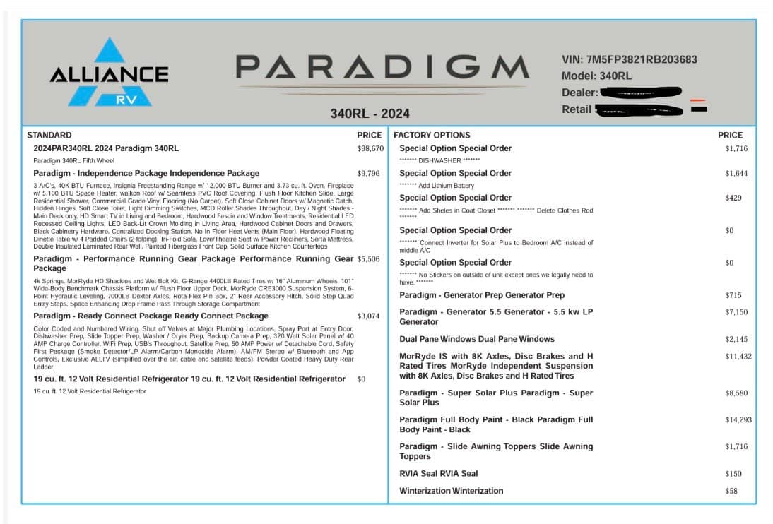 2024 Alliance RV 2024 Alliance RV Paradigm - thumbnail 3
