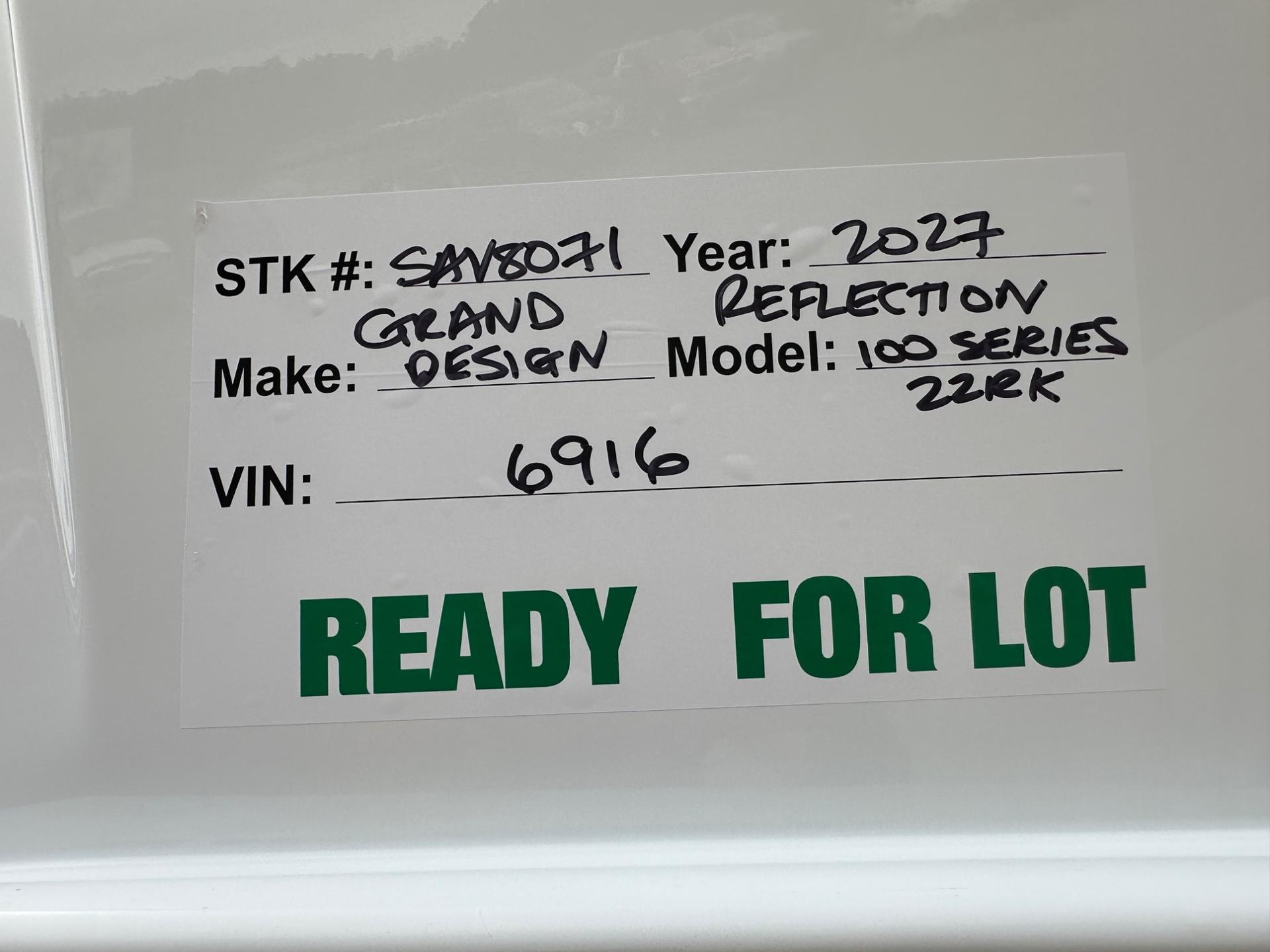 2027 Grand Design Reflection 100 Series 22RK