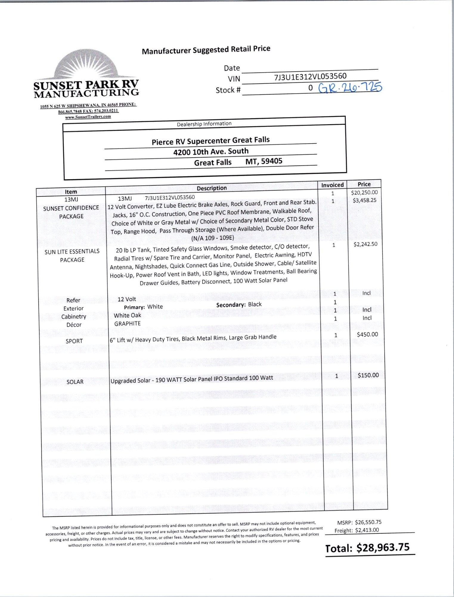 2027 Sunset Park RV 2027 Sunset Park RV Sunlite - thumbnail 22