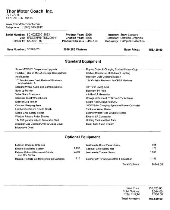 2026 Thor Motor Coach 2026 Thor Motor Coach Chateau - thumbnail 15