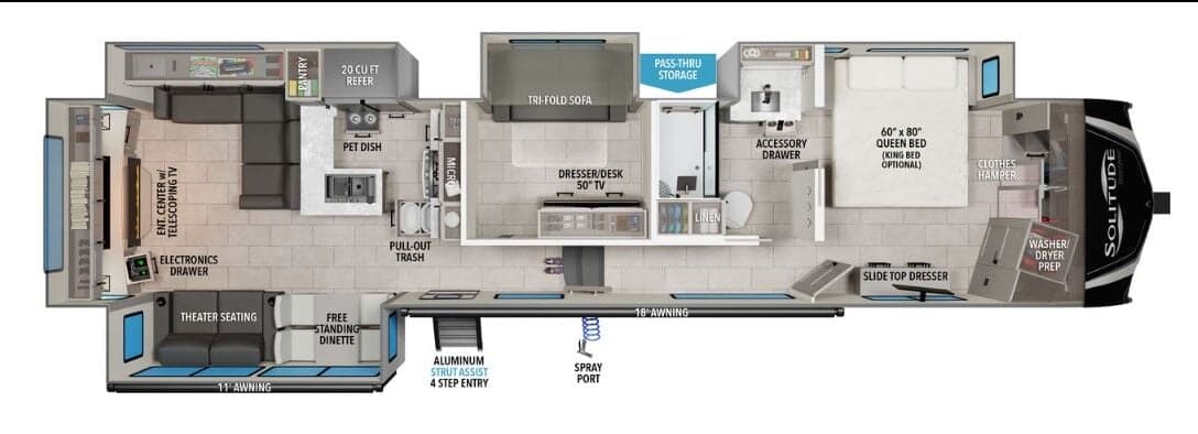 2025 Grand Design Solitude 388MBS floorplan