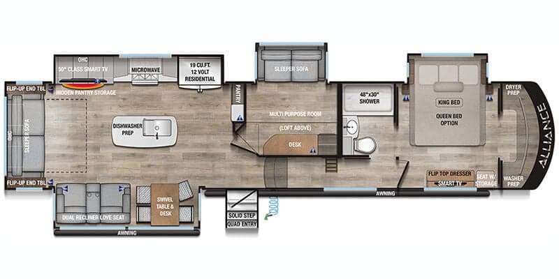 2025 Alliance RV Paradigm 380MP floorplan