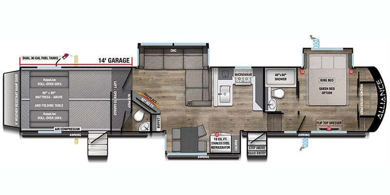 2025 Alliance RV Valor 44V14 floorplan