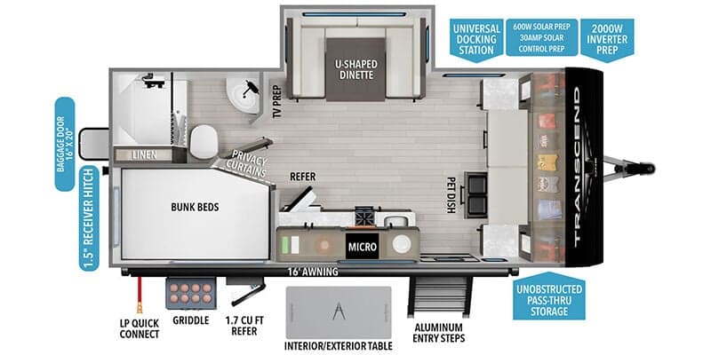 2025 Grand Design Transcend 161BH floorplan