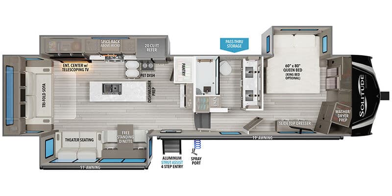 2025 Grand Design Solitude 370DV floorplan