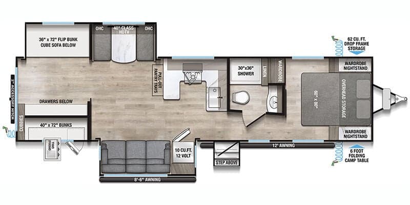 2025 Alliance RV Delta 321BH floorplan