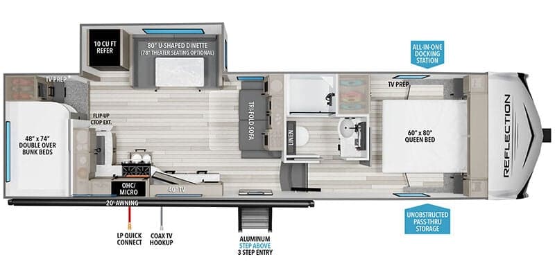 2025 Grand Design Reflection 100 Series 27BH floorplan