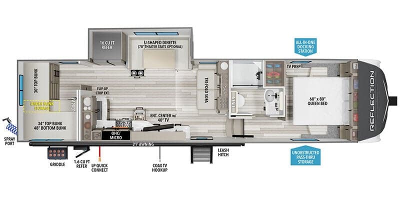 2025 Grand Design Reflection 150 Series 298BH floorplan