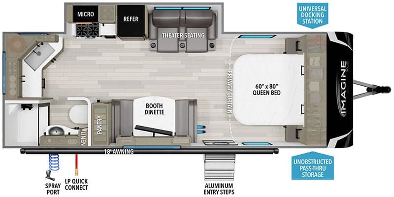 2025 Grand Design Imagine XLS 22MLE floorplan