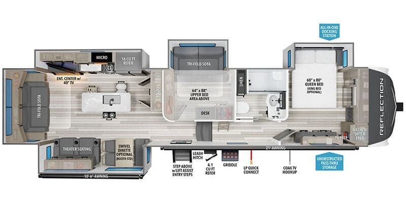 2026 Grand Design Reflection 367BHS floorplan