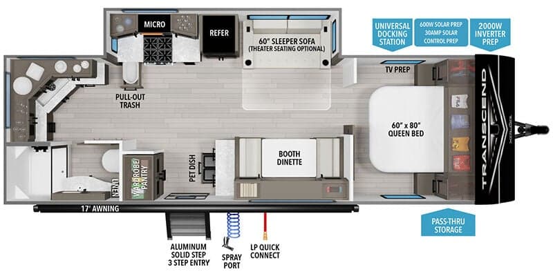 2026 Grand Design Transcend 25MLX floorplan