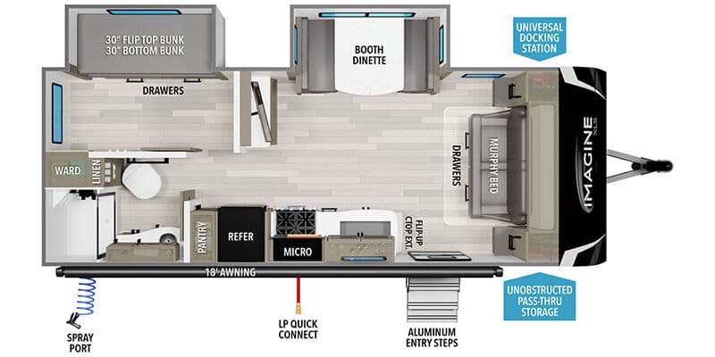 2026 Grand Design Imagine 22BHE floorplan