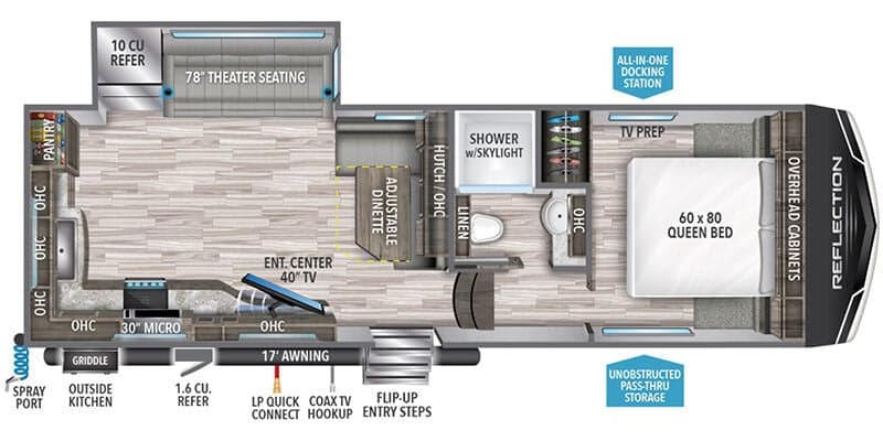 2023 Grand Design Reflection 150 Series 270BN floorplan