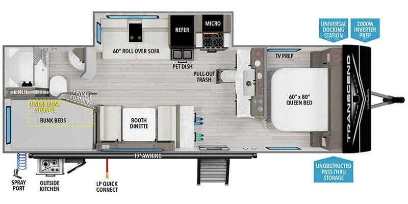 2026 Grand Design Transcend Xplor 26BHX floorplan