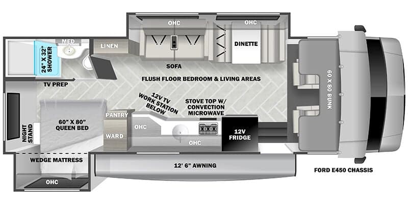 2024 Forest River Sunseeker 2550DSLE floorplan