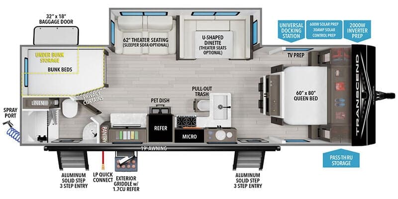 2026 Grand Design Transcend 27DBX floorplan