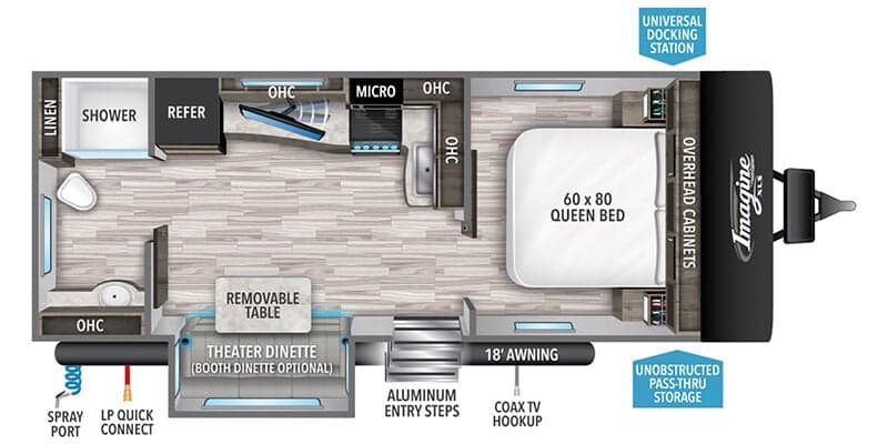 2022 Grand Design Imagine 22RBE floorplan