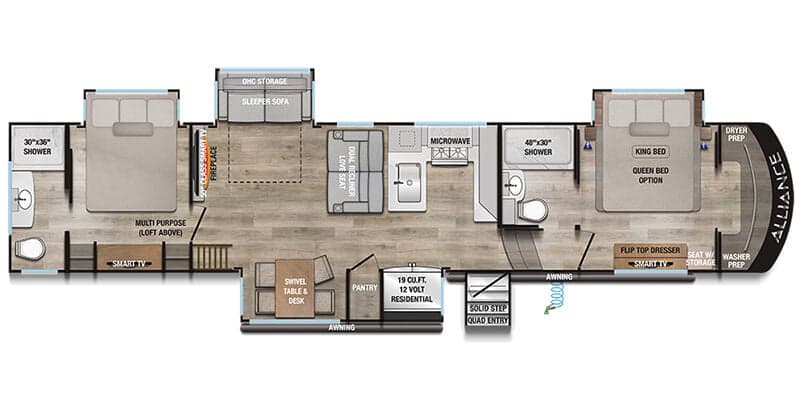 2026 Alliance RV Paradigm 395DS floorplan