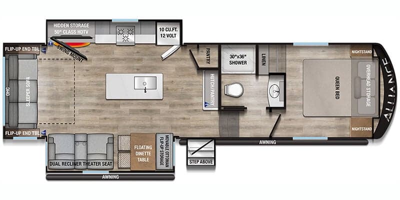2026 Alliance RV AVENUE ALL-ACCESS SERIES 29RL floorplan