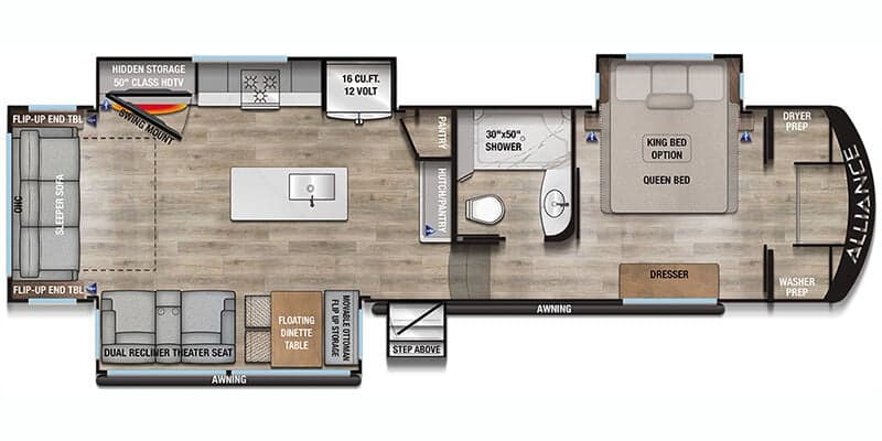 2026 Alliance RV Avenue 32RLS floorplan