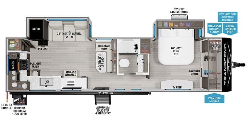 2026 Grand Design Transcend 315RKT floorplan