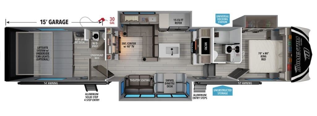 2026 Grand Design Momentum G-Class 394G floorplan