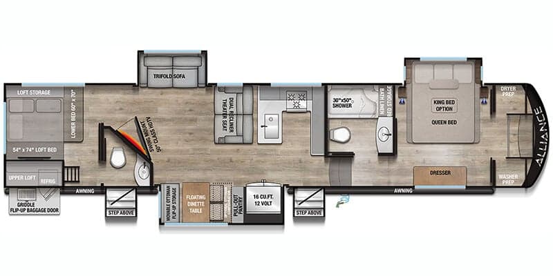 2026 Alliance RV Avenue 38DBL floorplan
