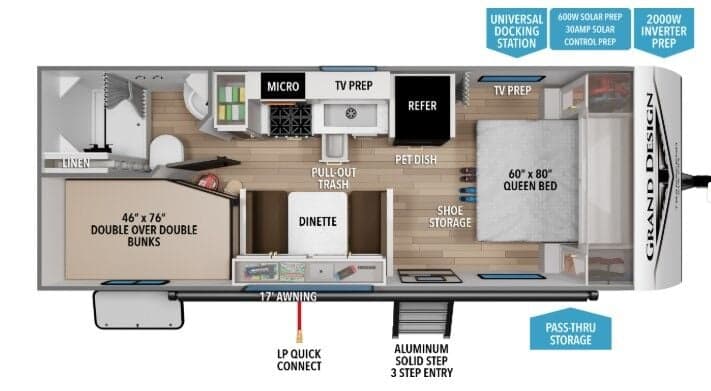 2026 Grand Design Transcend Xplor 19BHX floorplan