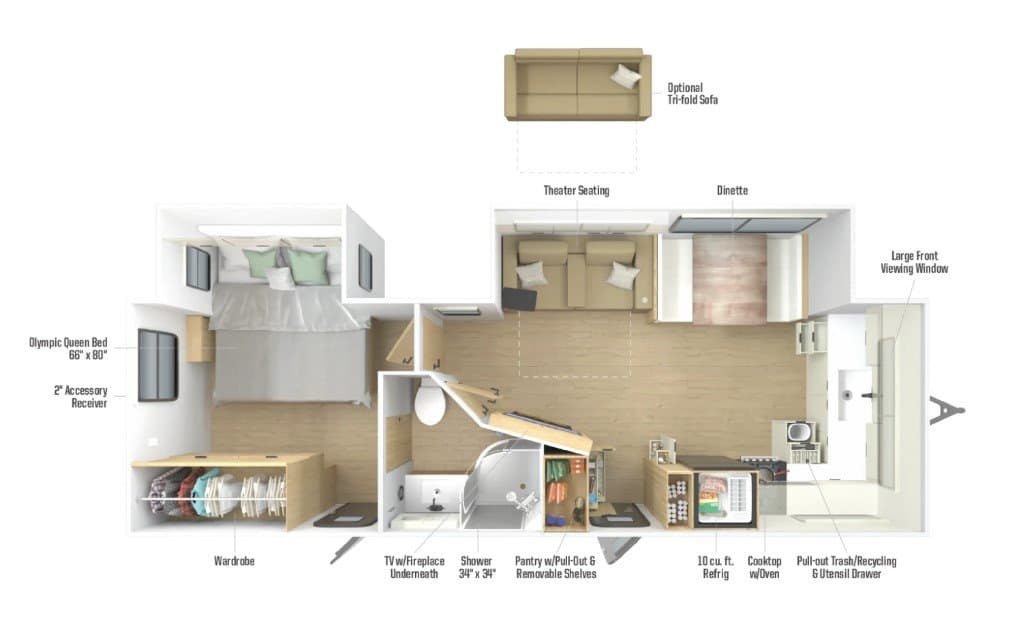 2026 Winnebago Thrive 26FKD floorplan