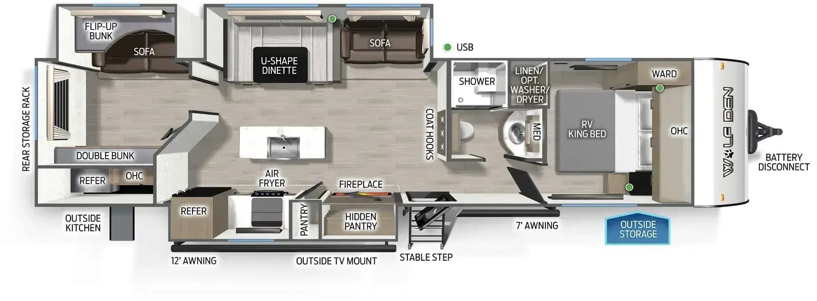 2027 Forest River 2027 Forest River Cherokee Wolf Den - thumbnail 2