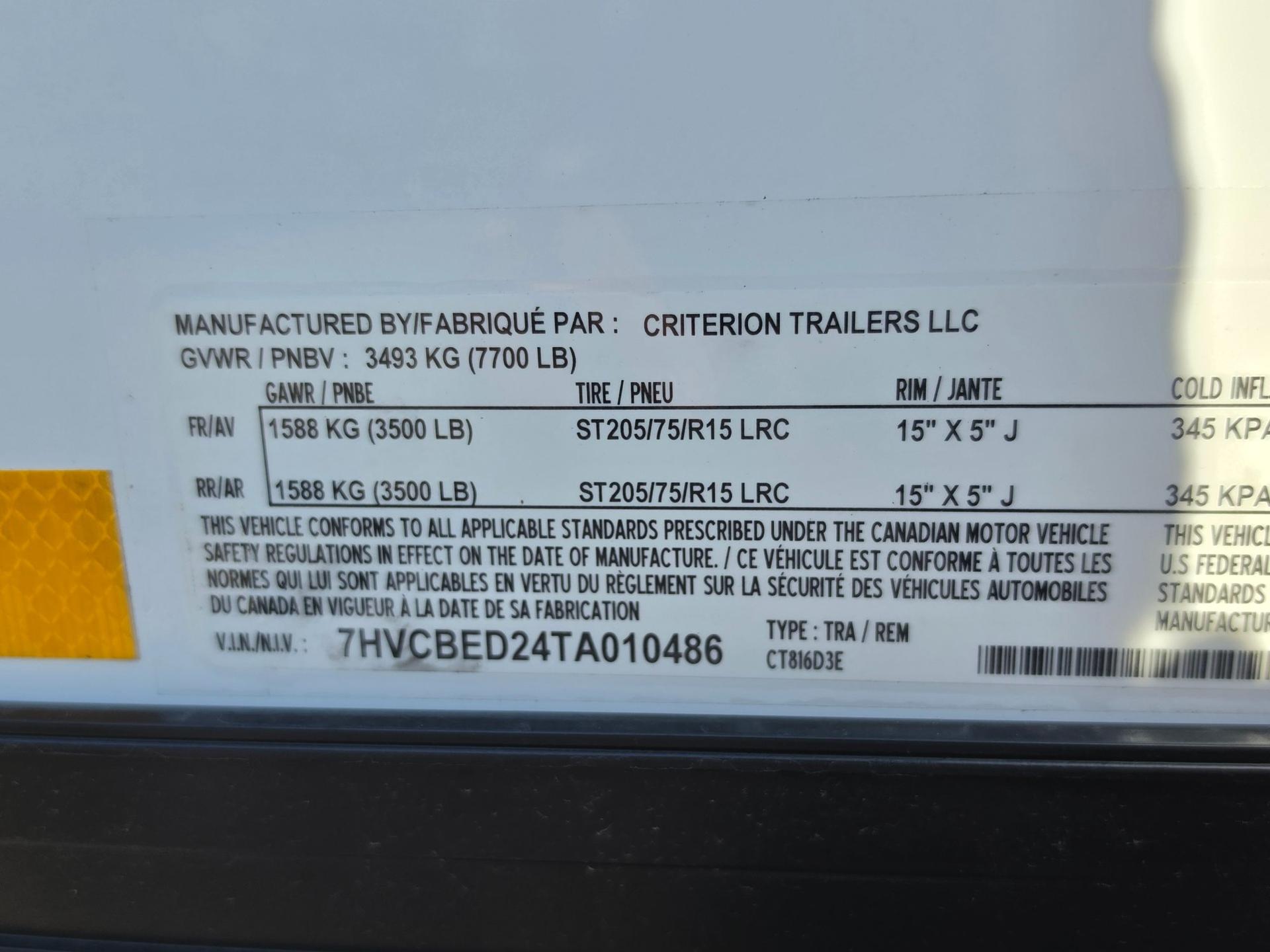 2026 Criterion Trailers 2026 Criterion Trailers 8.5'x16' 7K - - thumbnail 9