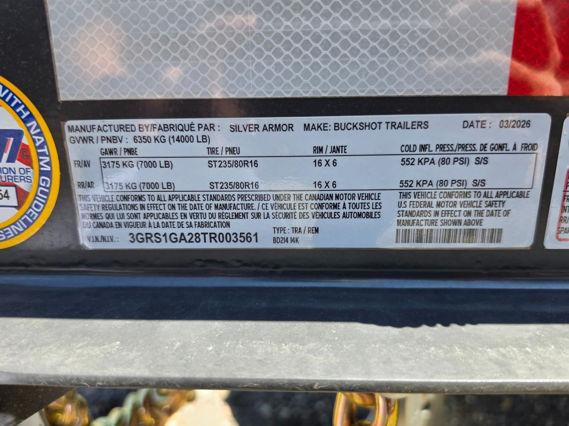 2026 Buckshot Trailers 2026 Buckshot Trailers 7' x 14' x 2' BP - - thumbnail 12