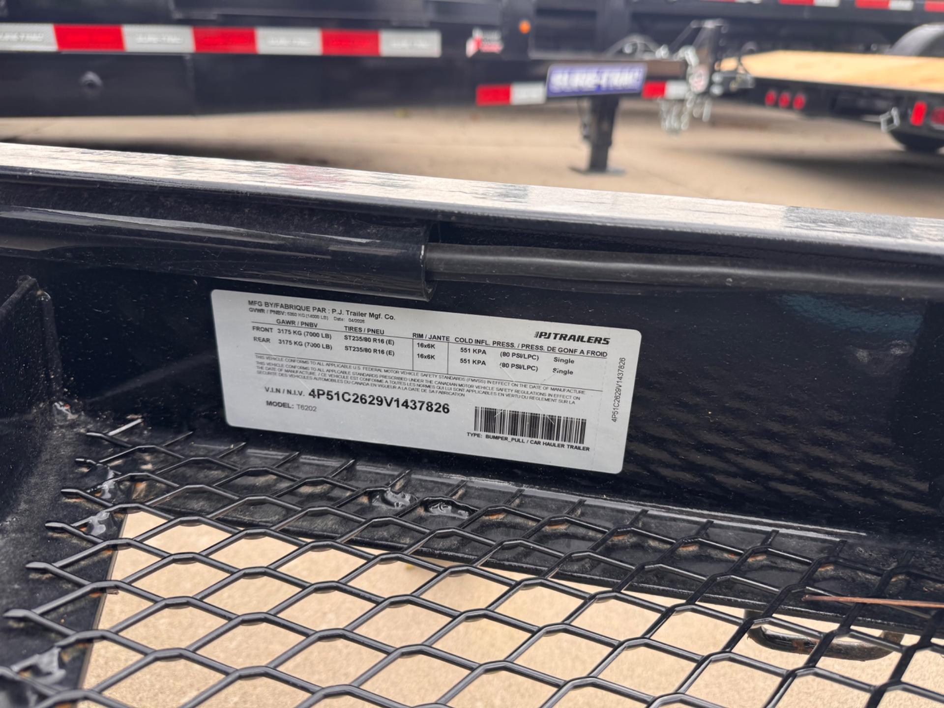 2027 PJ Trailers 2027 PJ Trailers 7'x20' Channel Equipment Tilt - - thumbnail 9